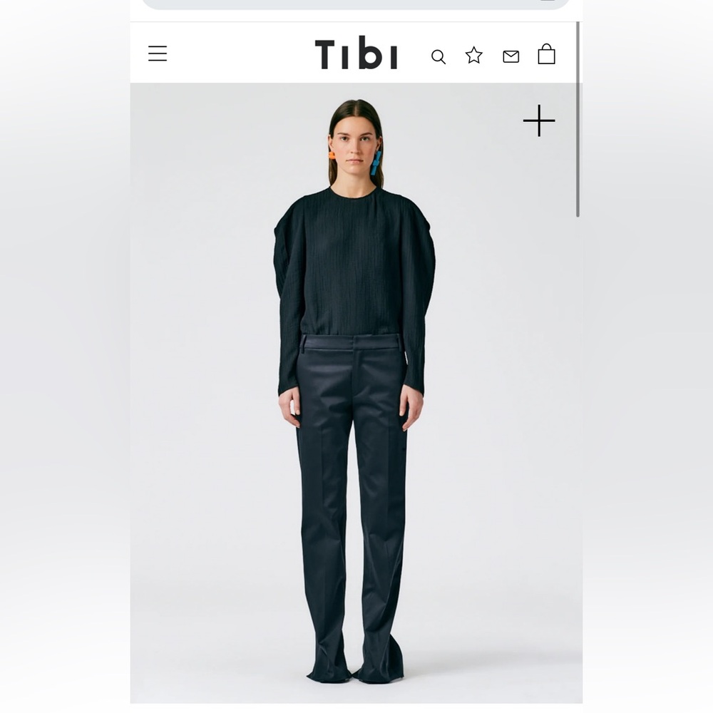 Tibi NWT sold out Stretch Sateen Elfie Trouser black 10P